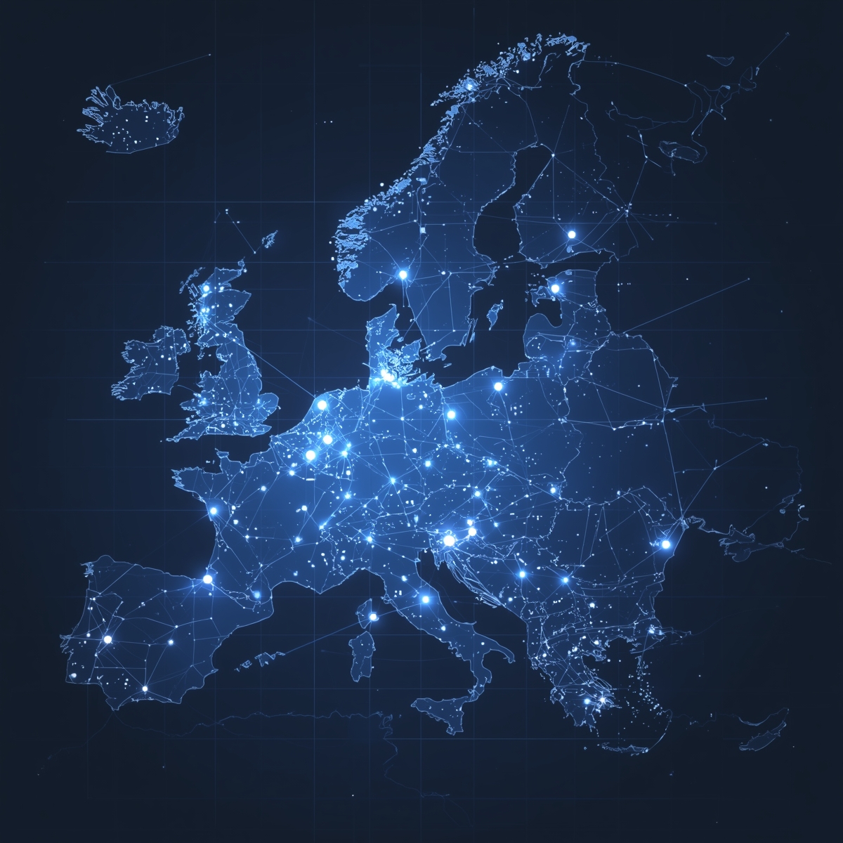 Minimal stylized map of Central and Eastern Europe highlighting regional healthcare innovation
